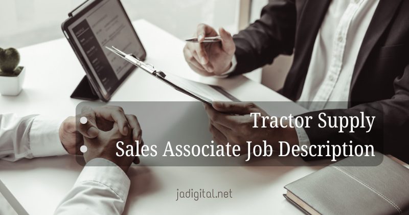 Tractor Supply Sales Associate Job Description